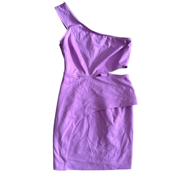 NWT Women 4 BCBGeneration Purple Cut-Out One Shoulder Mini Dress Stretch - Picture 1 of 4